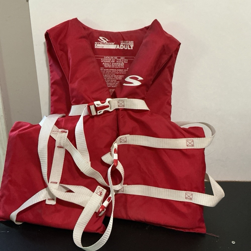 Stearns Adult OVERSIZE 52-62" chest Type III PFD Life Jacket USCG Approved Vest
